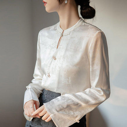 Chinese Style Embroidery one-piece Horse Face Skirt Long-sleeved Retro Shirt