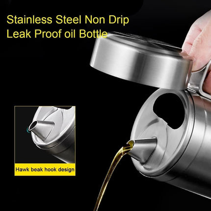 1000ml Stainless Steel Oil Dispenser Bottle Leakproof Container for Kitchen Use