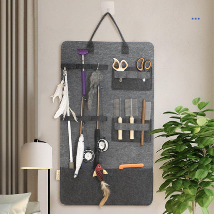 Large Capacity Cat Stick Cat Toy Storage Bag Hanging Felt Pet Supplies Organizer