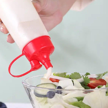 5PCS 300ml Wide Mouth Sauce Squeeze Bottle Large Capacity Plastic Dispenser Set