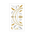 Women Lady Metallic gold silver color boho arm Body Temporary Tattoo Sticker Art - Aimall