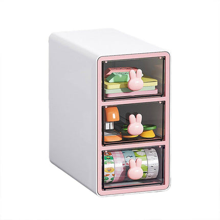 Transparent Rabbit Organizer Multi Compartment Desktop Storage Box Drawer Holder