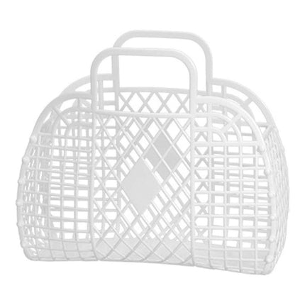 16pcs Diamond Plastic Bath Storage Basket Handheld Soft Bathroom Wash Basket Set