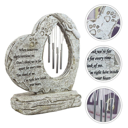 Wind Chime Pet Memorial Headstone Outdoor Garden Decoration for Remembrance