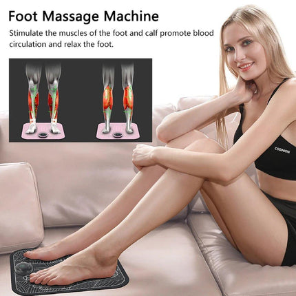 Electric Foot Massager Pad USB Rechargeable Home Foot Massage Device Pain Relief