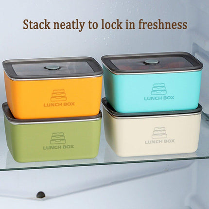 4pcs Sealed Crisper Food Storage Container Set Bento Box Refrigerator Organizer