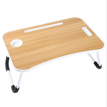 Laptop Bed Table Foldable Lap Standing Desk with Cup Slot for Indoor Picnic Tray