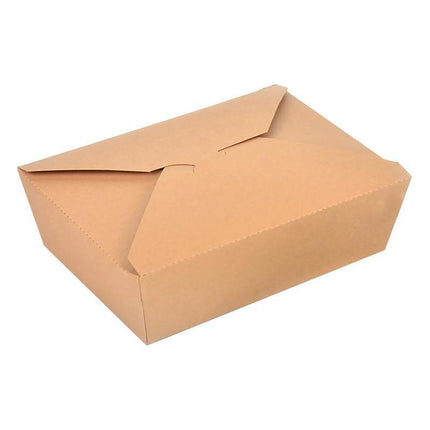 Kraft Brown Noodle Food Lunch Box Flat Deli Takeaway Disposable Container 200PCS - Aimall