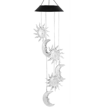 Colour Changing Wind Chimes LED Light Hanging Decor Outdoor Solar Powered Garden - Aimall
