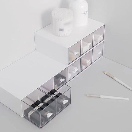 Storage Box 3Drawers DIY Desktop Plastic Transparent Coffee Sugar Jewelry Box
