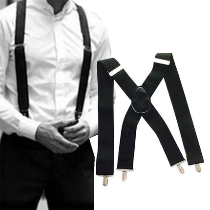 35/50MM Extra Wide Men's Adjustable Elastic Suspenders Clip On Braces Trouser - Aimall