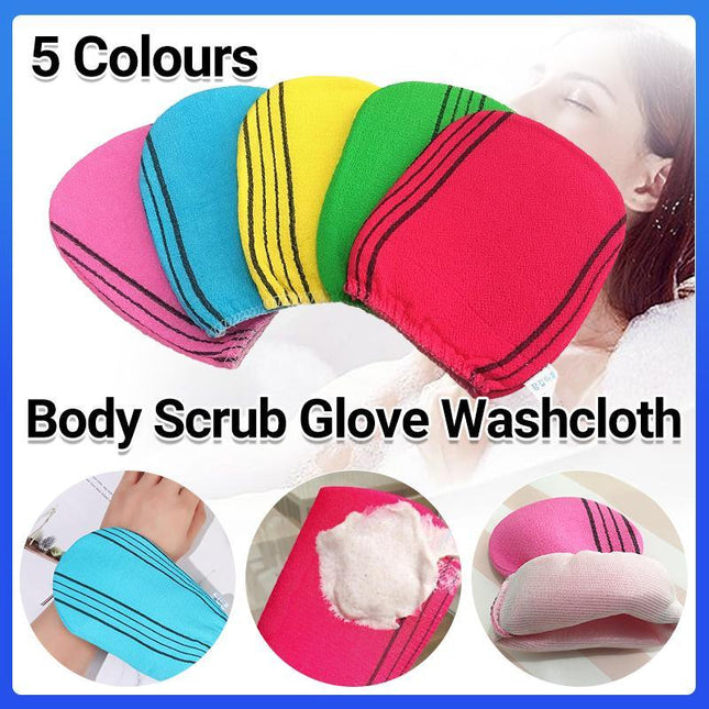 Fiber Cleaner Bath Glove Exfoliating Towel Body Rub Shower Scrub Glove Washcloth - Aimall
