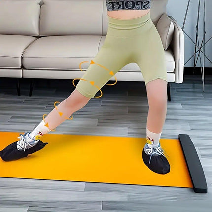 1PC Sliding Fitness Training Mat Home Gym Yoga Exercise Board with Shoe Covers