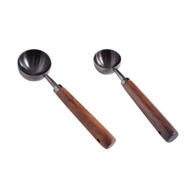 2pcs Walnut Coffee Measuring Spoon Long Handle Baking Milk Powder Spoon Set