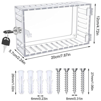 Transparent Thermostat Lock Box with Key Wall Mount Protective Security Cover