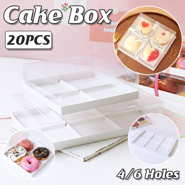 20PCS Small Cake Dessert Packing Box Transparent Box Donut Pastry Box Mousse Puffs