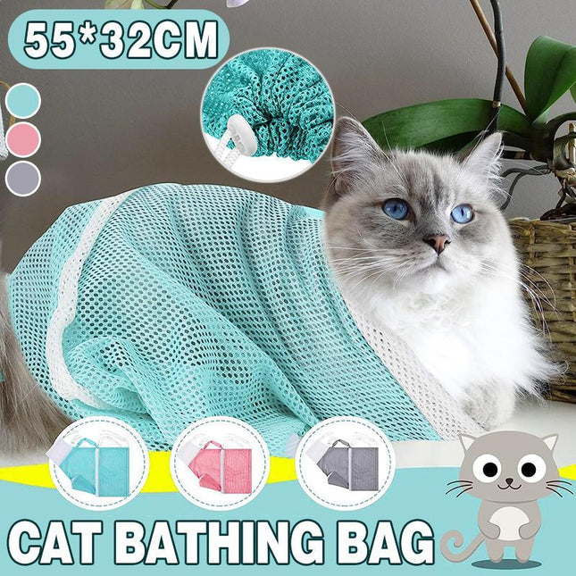 Cat Supplies Washing Bags for Pet Bathing Nail Trimm Mesh Cat Grooming Bath Bag - Aimall