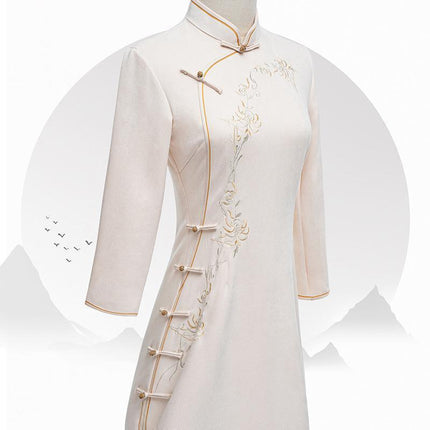 Traditional Chinese Cheongsam Dress for Young Girls Women Elegant Qipao Outfit