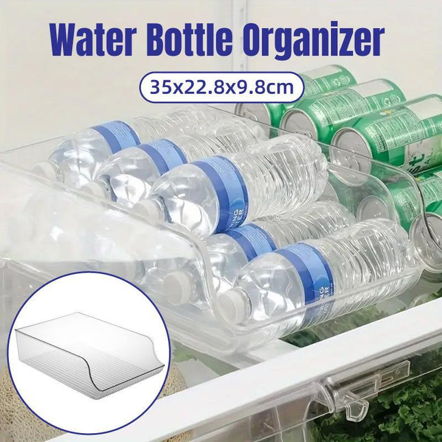 Clear Plastic Beverage Organizer Fridge Storage Shelf Holder for Kitchen Pantry