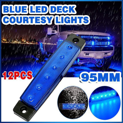 12X 12V Marine Boat Blue LED Deck Courtesy Lights Waterproof Stern Transom Light - Aimall