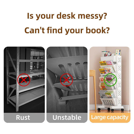 Home Removable Bookshelf Organizer Storage Shelf Beside Desk Adjustable Rack