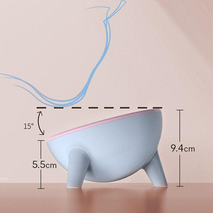 Raised Cat Bowl Pet Feeder Pet Bowl Elevated Dog Bowls 15° Tilted Pet Water Bowl - Aimall