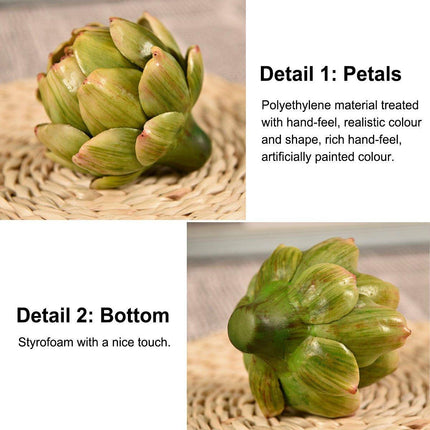 4PCS Artificial Succulent Plant French Lily Artichoke Head Household Room Decor