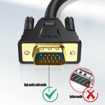 1M VGA 15pin Monitor Projector Cable VGA 3+6 HD Video Cable for LCD Laptop - Aimall