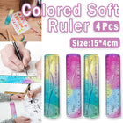 4pcs Colourful Bendable Soft Ruler 15cm Foldable Flexible Measuring Ruler Set