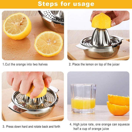 Stainless Steel Fruit Lemon Citrus Orange Juicer /Manual Press Squeezer OZ - Aimall