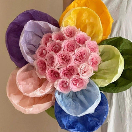 10pcs Pleated Chennai Flower Packaging Bouquet Hand Kneading Paper Craft