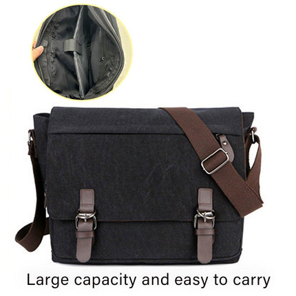 Canvas Messenger Shoulder Bag Large Capacity Crossbody Travel Work Handbag