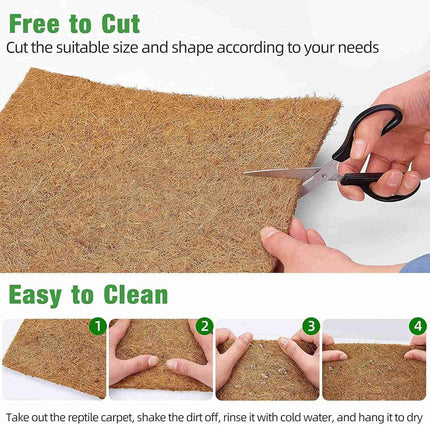 Reptile Terrarium Liner Coconut Fiber Mat Tortoise Carpet Pet Hamster Bedding