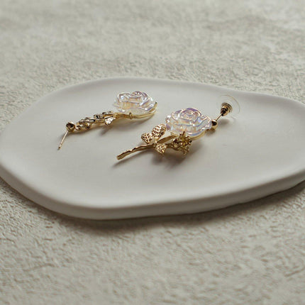 Elegant Rose Retro Eardrops High-End Fashion Sense Women Vintage Earrings