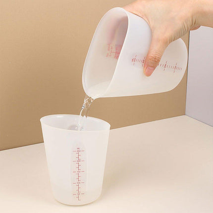 3PCS Silicone Measuring Cups 125ml 250ml 500ml Double Scale Baking Milk Cup Set