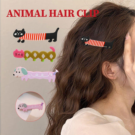 Cute Cartoon Animal Hair Clips Girls Duck Dog Cat Bang Clip Hair Accessories