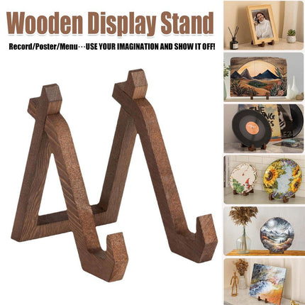 Wooden Recipe Stand Menu Display Holder Family Record Poster Stand Base Rack