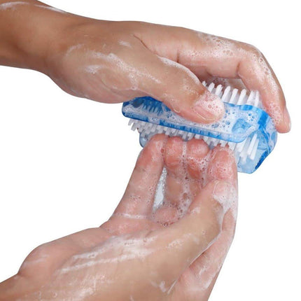 4PCS Two Sided Nail Brush Soft Stiff Bristles Hand Fingernail Scrubber Tool