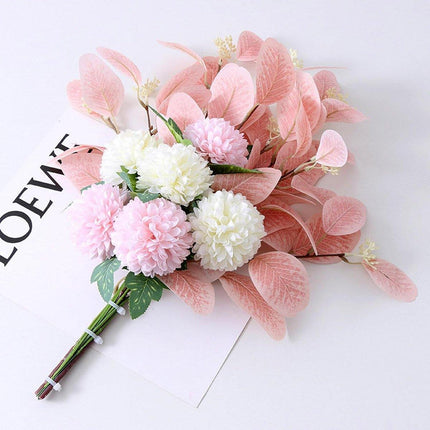 High-End Artificial Eucalyptus Leaves Ball Chrysanthemum Bouquet Home Decor