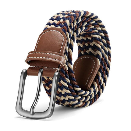 Unisex Braided Belt Casual Canvas Belt Adjustable Stretch Belt for Men Women