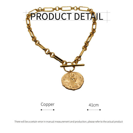 Chain Vintage OT Clasp Necklace Elegant Jewelry for Women Fashion Necklace