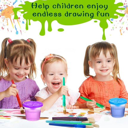 10 Sets of Childrens Painting Brush Washing Cups Graffiti Brush Set for Kids