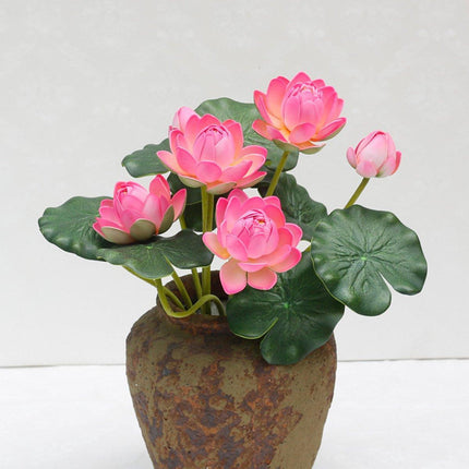 2PCS Simulation Lotus Flower Water Lily Decoration EVA Small Artificial Plant