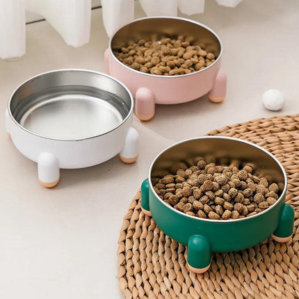 Anti-Tip Stainless Steel Dog Bowl Pet Basin for Dogs Cats Durable Feeding Dish