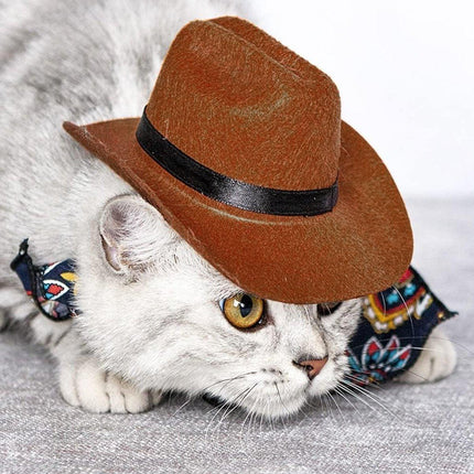 Adjustable Dog Hat Pet Puppy Cowboy Sun Cap Cosplay Party Show Hat Dog and Cat