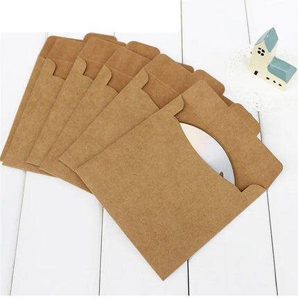 50PCS Kraft Paper CD Envelopes Card Holders Brown Paper Bags for Cards Documents