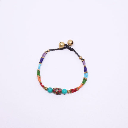 Ethnic Style Handmade Bracelet Color Stone Sky Bead Fashion Round Bead Bracelet