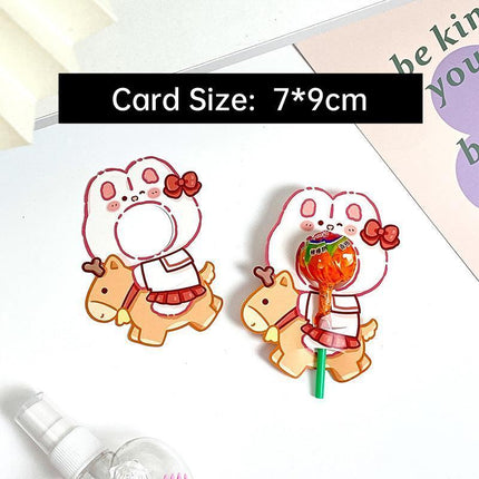 180pcs Cartoon Pattern Children's Lollipop Decorative Paper Cards Party Favors