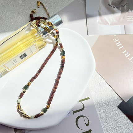 Natural Stone Beads Necklace Women Elegant Handmade Jewelry Fashion Accessory