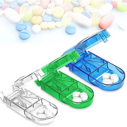 Portable Pill Cutter Tablet Vitamin Splitter Divider Travel Medicine Storage Box - Aimall